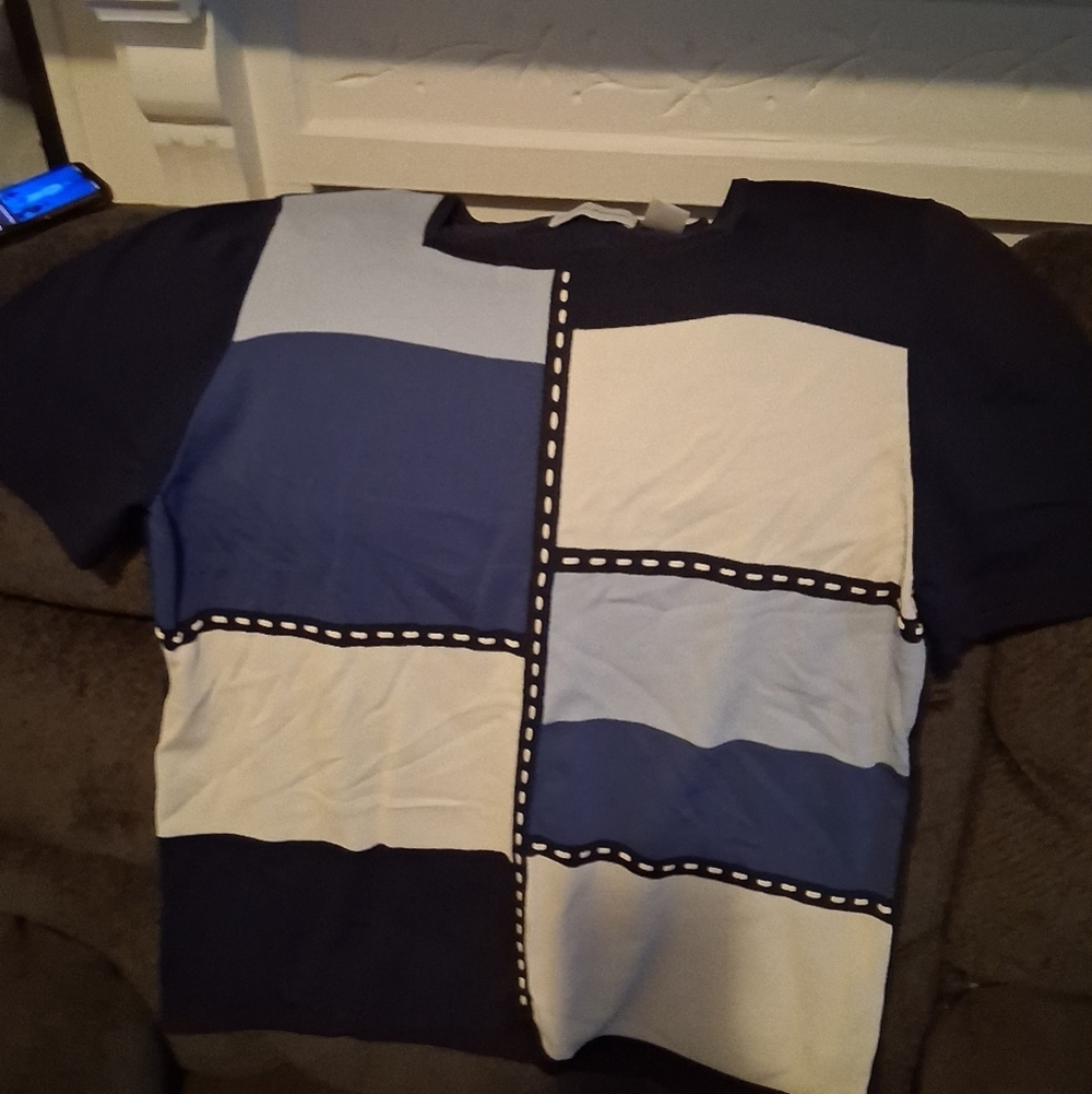 Alfred Dunner Navy and White Top